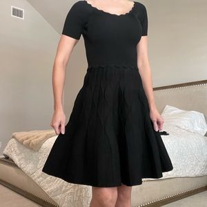 SANDRO black knit a line dress